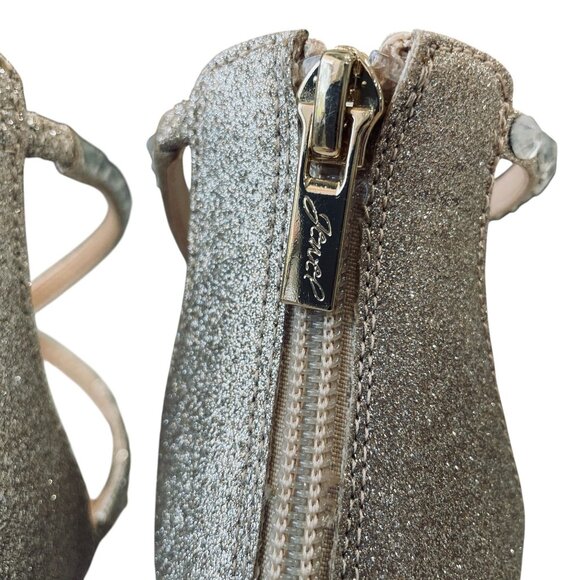 Jewel By Badgley Mischka Owen Glitter Heels Rhinestone Wedding Glam Shoe Size 6 - Picture 12 of 15